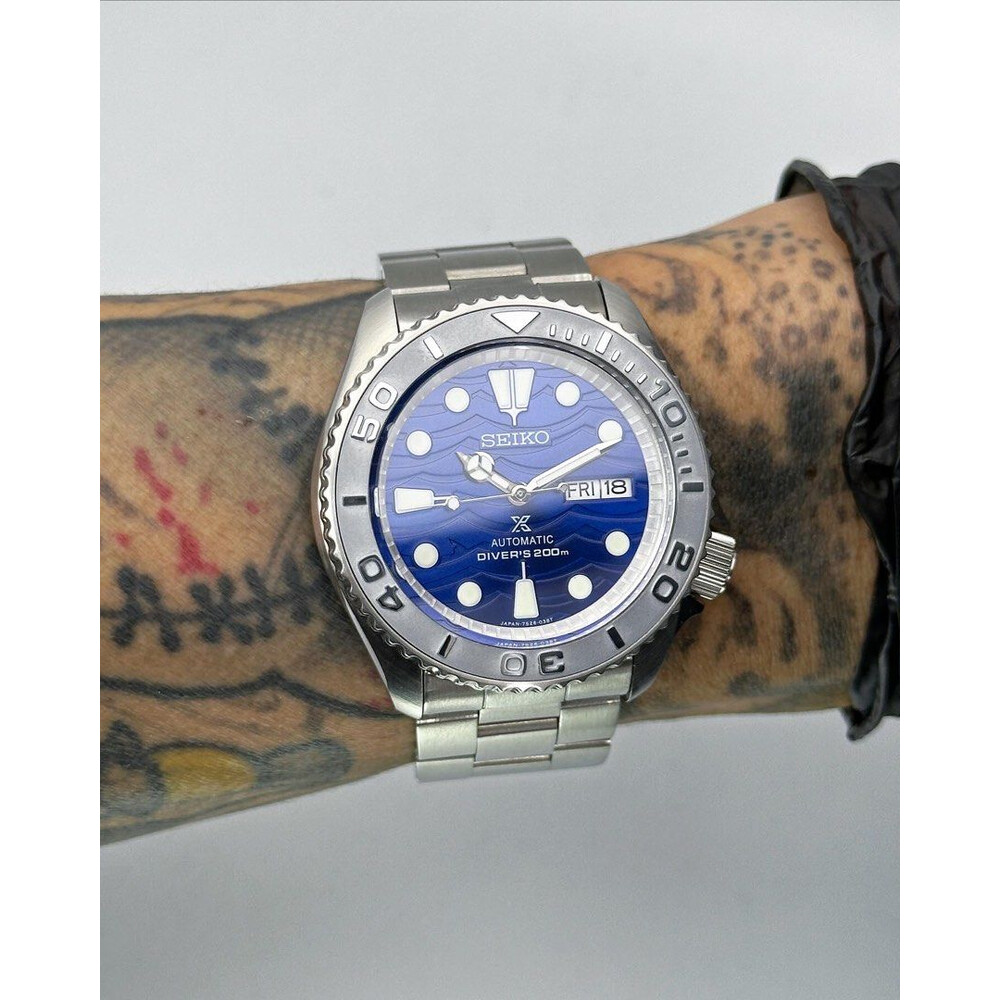 Custom Seiko Mod • Blue Wave SKX Yachtmaster • 42mm